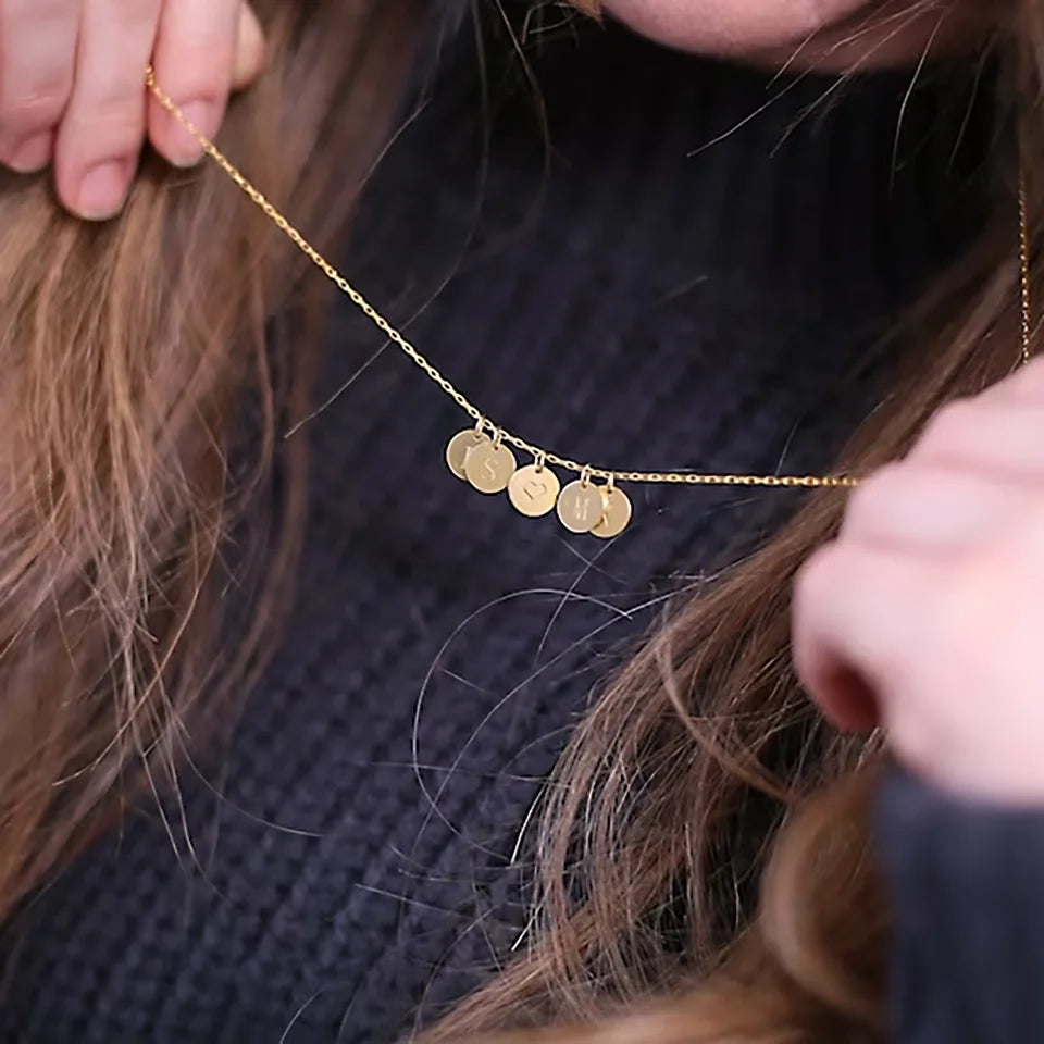 Printed Initial Necklace