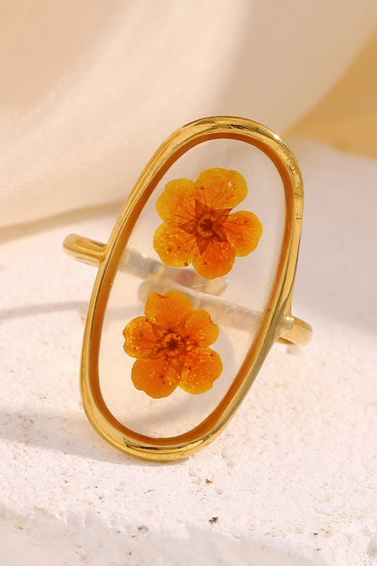 Golden Bloom Botanical Ring